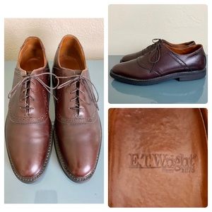 Vtg Excellent Cond! E T Wright Brown Burgundy 11 AA Saddle Oxford Shoes $299